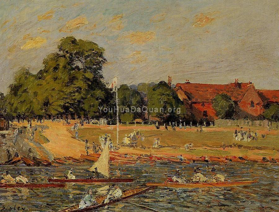 Regatta at Hampton Court - 阿尔弗莱德·西斯莱
